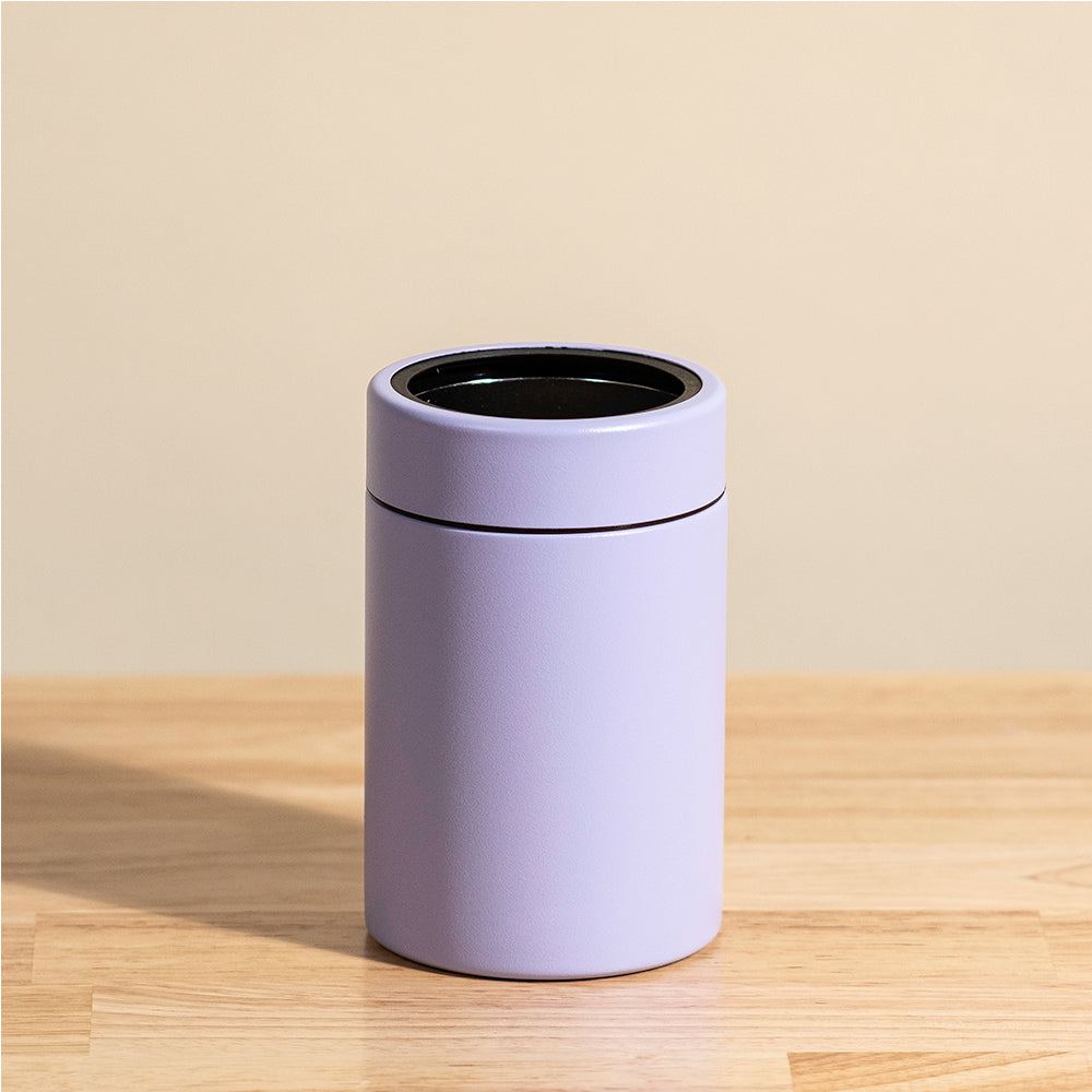 LAMOSE Logan 12 oz double-wall stainless steel maintains drinks icy cold for hours, leakproof security, perfectly fits standard can.