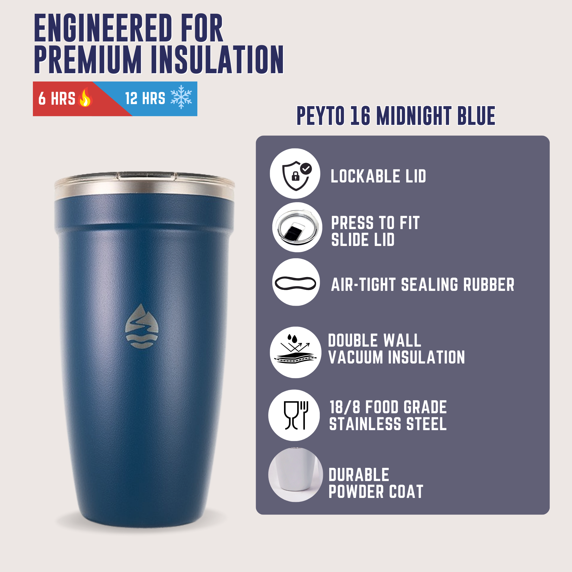 Peyto 16oz | 'The Modernist' Abstract Geometric Art Tumbler