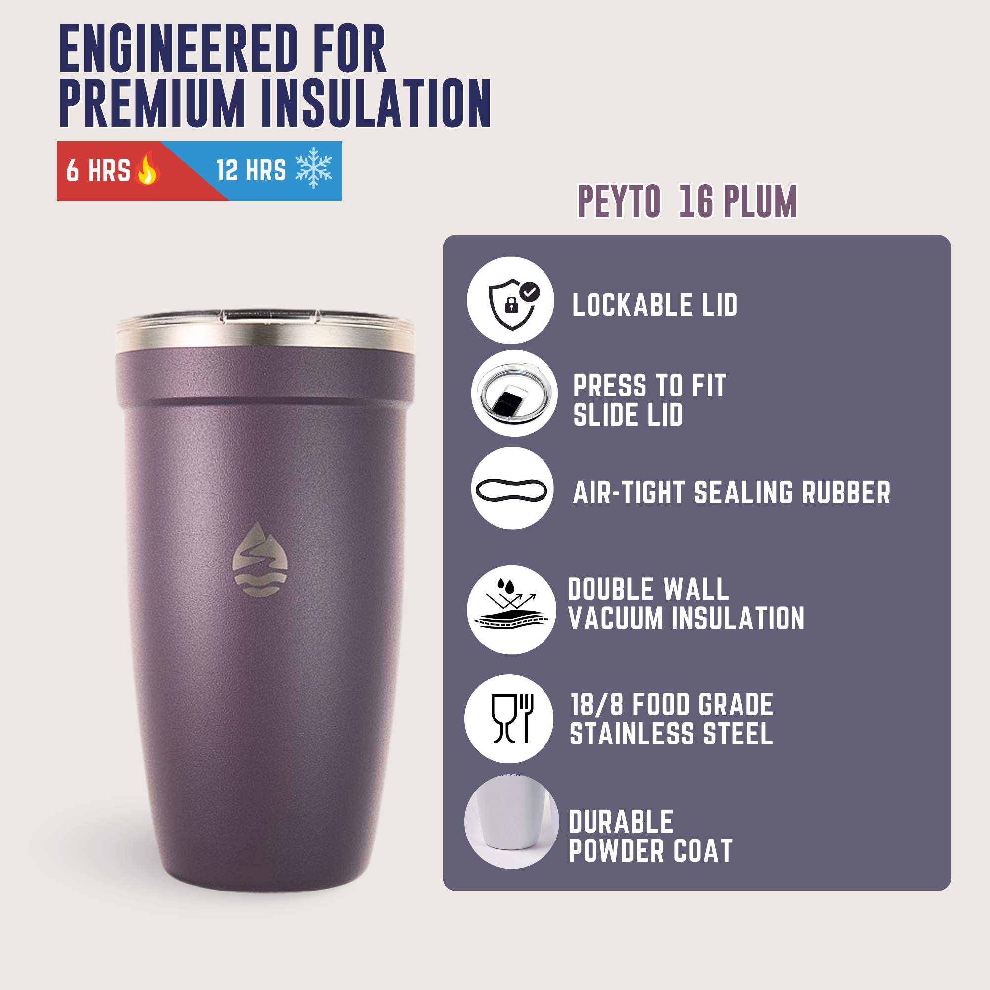 Good Vibes Retro Peyto 16oz Travel Cup - Insulated Tumbler