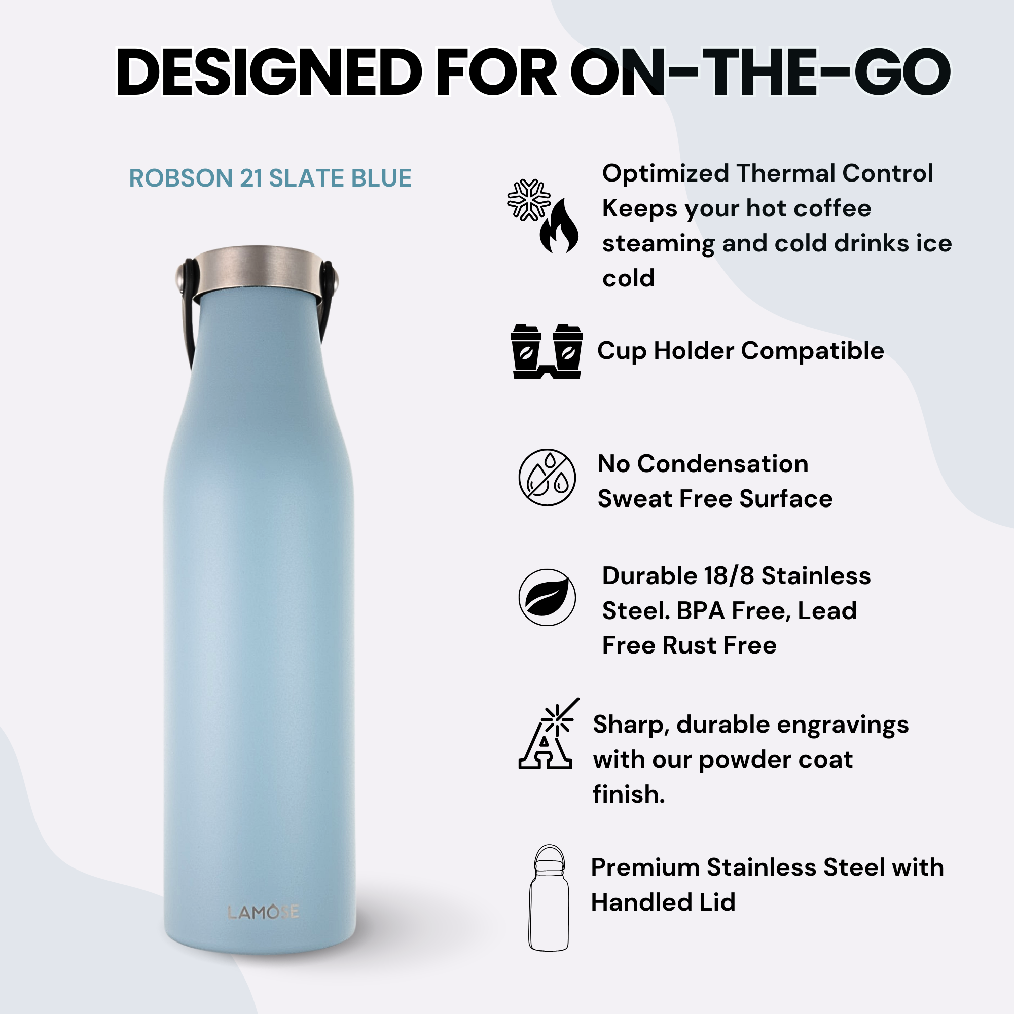 Robson 21 oz Bottle - Geometric Concentric Diamond Grid