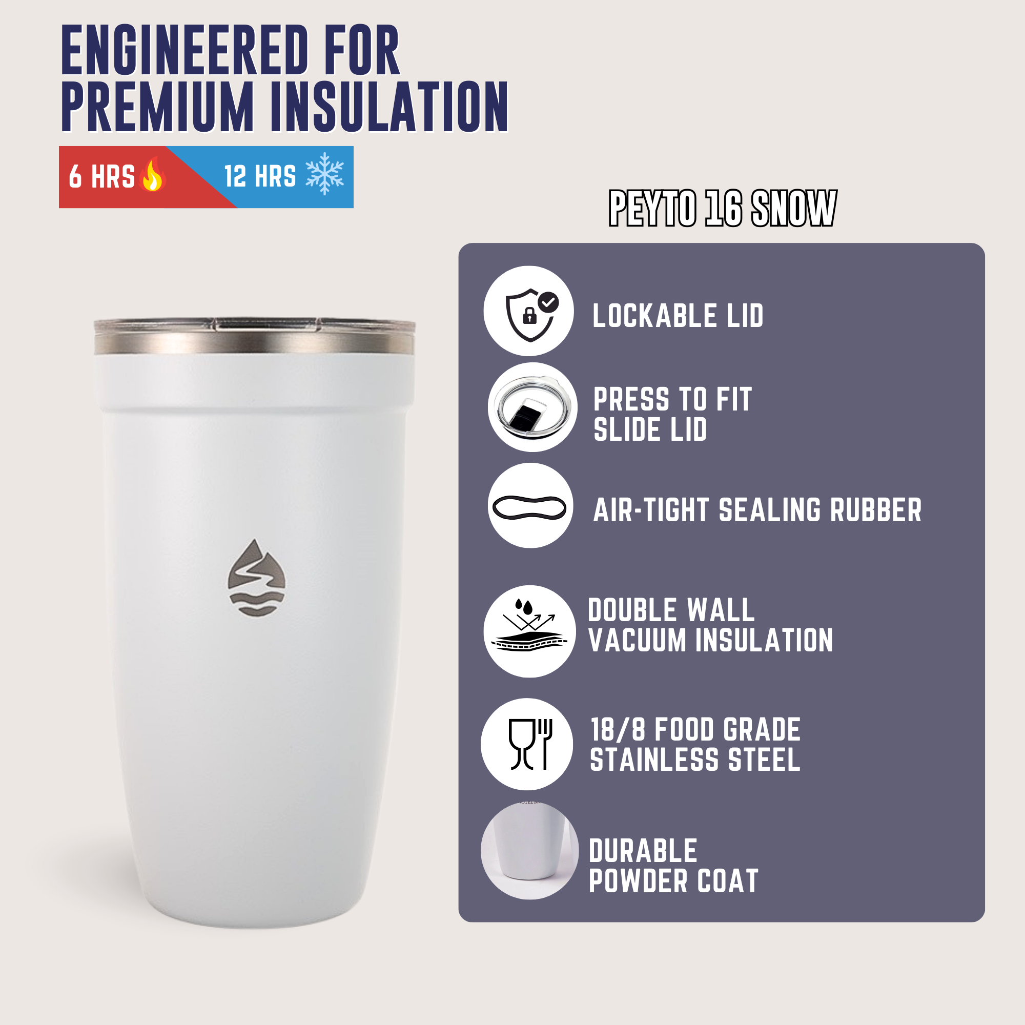 Peyto 16oz | 'The Modernist' Abstract Geometric Art Tumbler