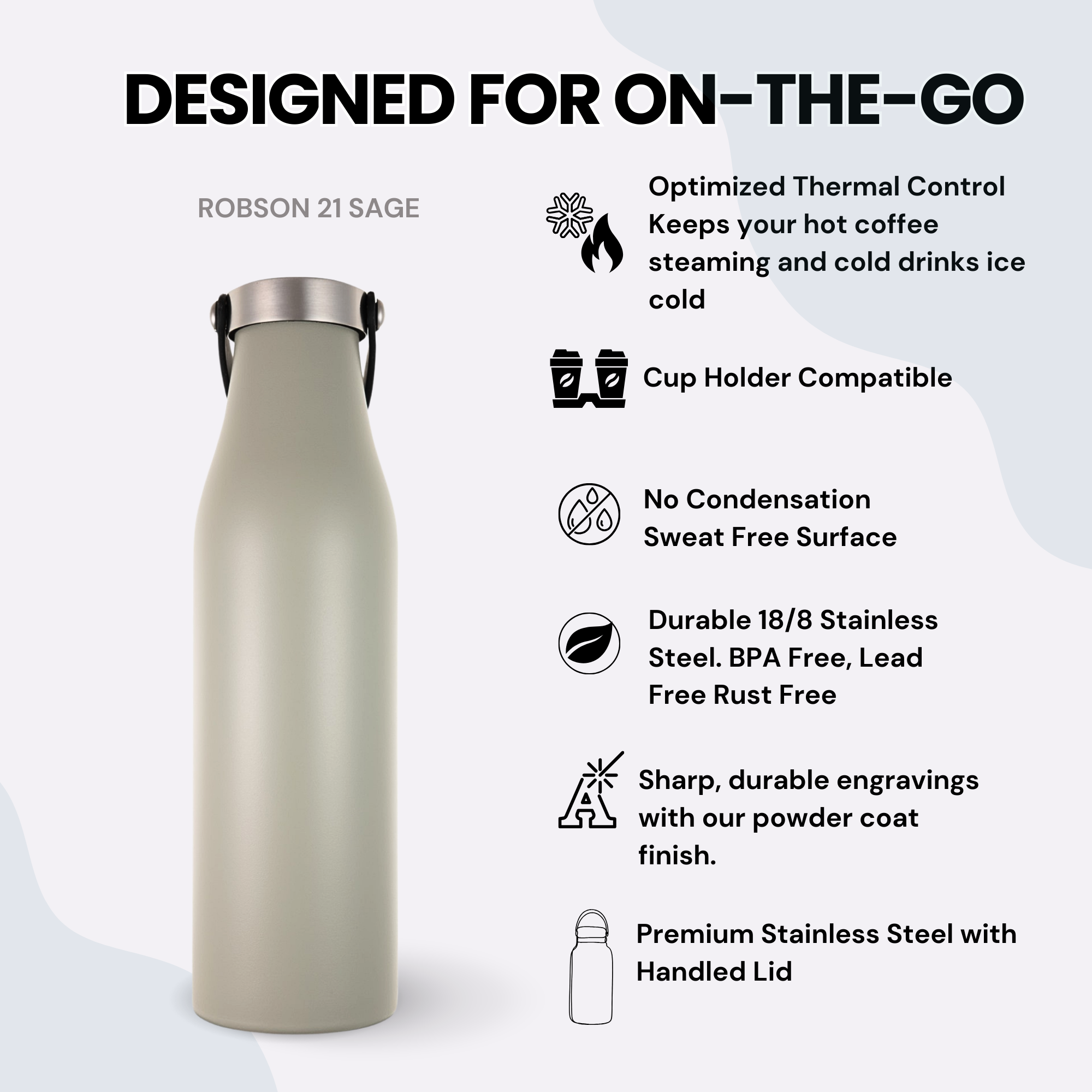 Robson 21 oz Insulated Bottle - Vibrant Red Meadow Floral Edition