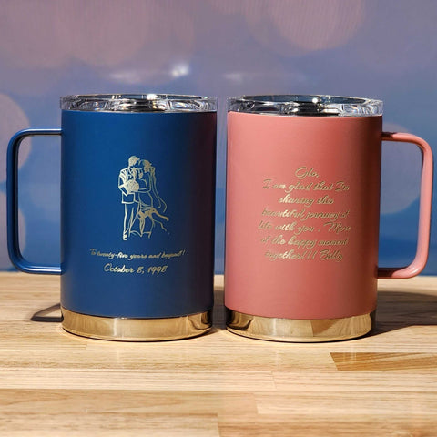 Personalized Engraved Mugs & Tumblers for Anniversary Celebration