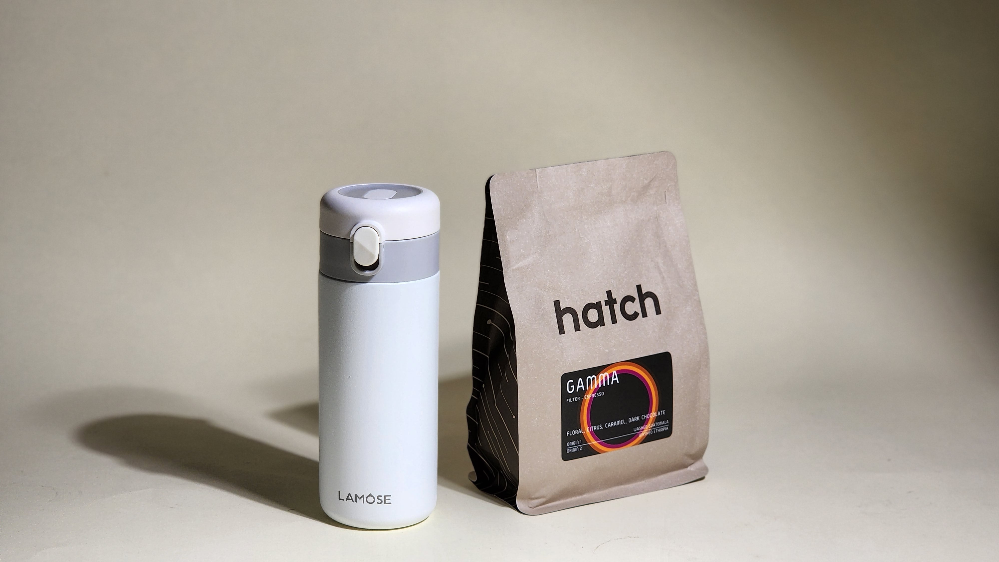 Hatch Coffee - Gamma: A tribute to Northern Italian espresso, balancing vibrant acidity with a chocolatey finish. Crafted from Guatemala and Ethiopia beans, with floral, citrus, caramel, and dark chocolate notes. Ideal for espresso brewing. Explore our core coffee offerings: Supernova, Starlight, Gamma, and Blackout blends.