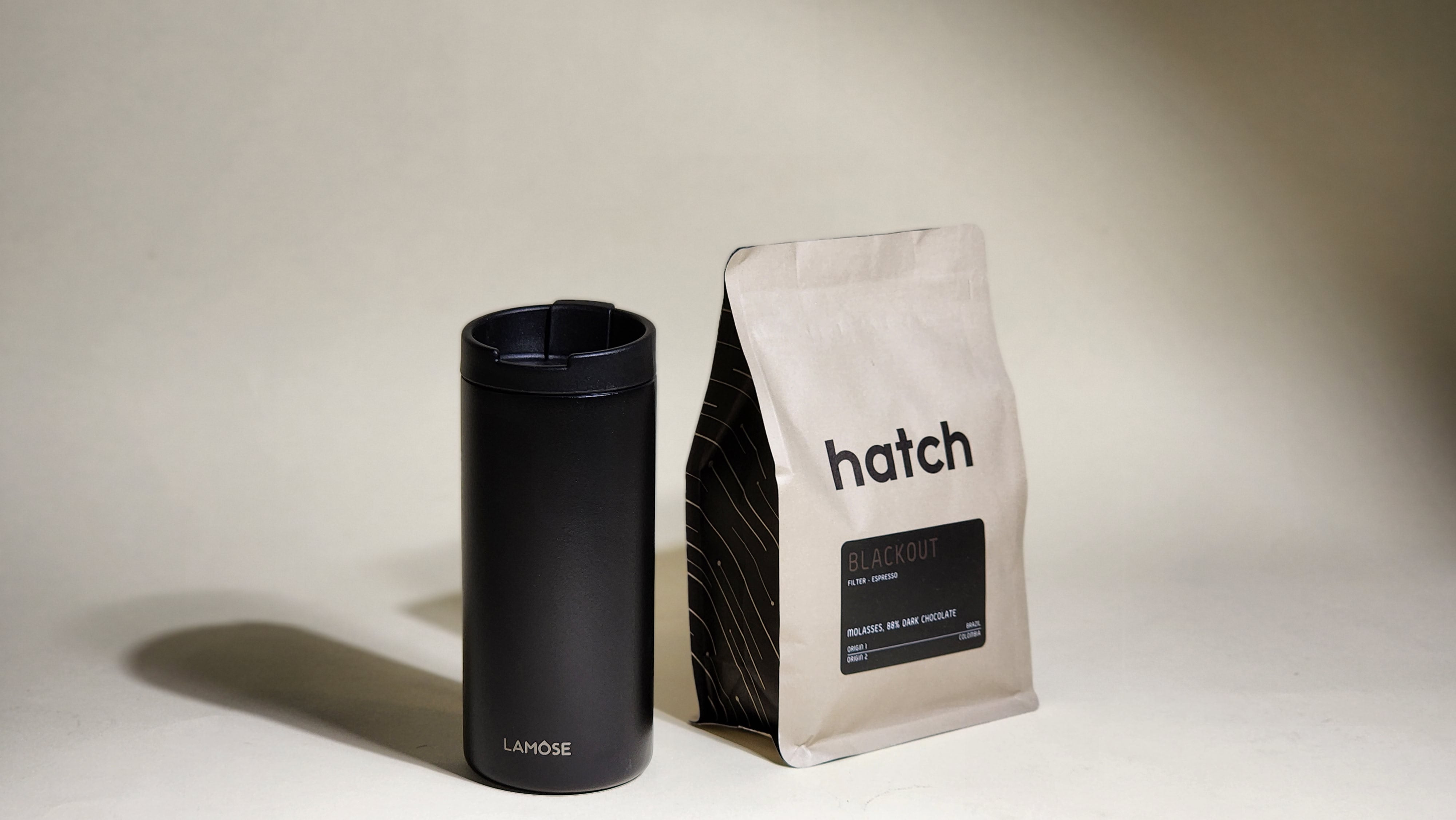 Hatch Coffee - Blackout: A bold blend for comforting days, offering classic flavors with a hint of something new. Crafted from Brazilian and Colombian beans, featuring tasting notes of molasses and 88% dark chocolate. Ideal for bold espresso and filter brewing. Explore our core coffee offerings: Supernova, Starlight, Gamma, and Blackout blends.