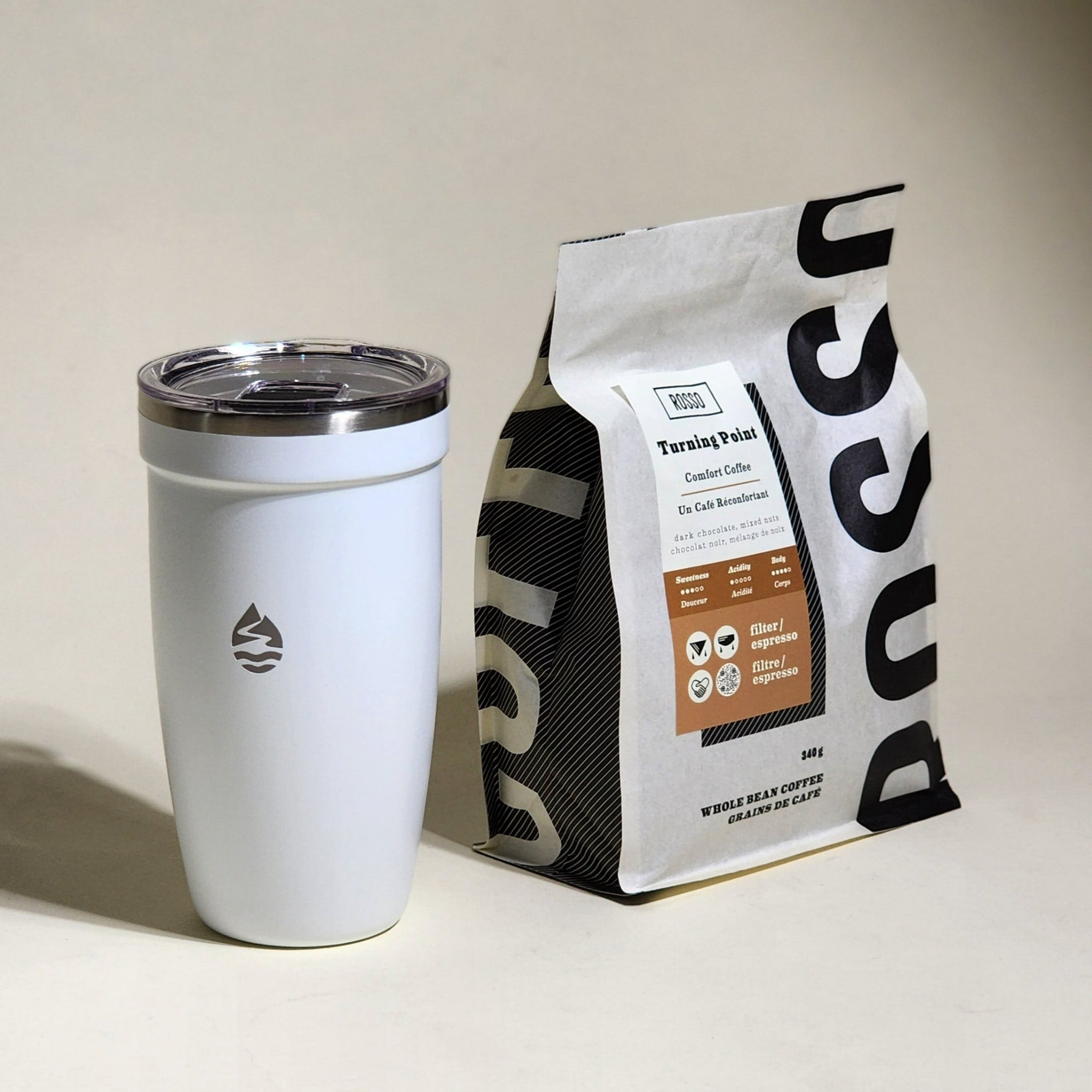Rosso Coffee Roasters Turning Point Medium Roast - Indulge in chocolatey, nutty, and smooth flavors. A best-seller loved by many for its comforting warmth. Shop now for a delightful coffee experience!