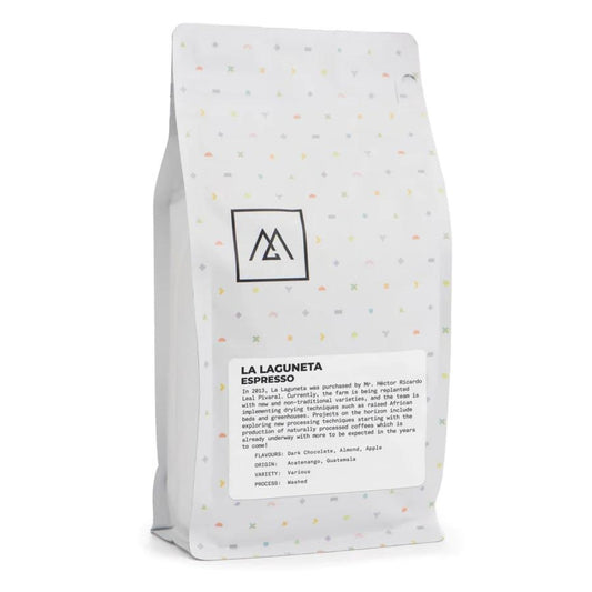 Discover the exquisite flavors of Monogram Coffee's La Laguneta Espresso. Elevate your coffee experience with rich chocolate, decadent caramel, and brown sugar notes. Explore our commitment to quality and innovation at Monogram Coffee.
