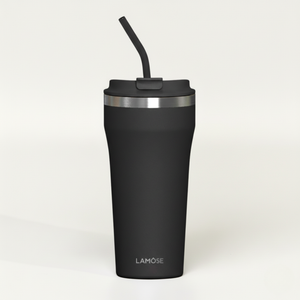 Bow Tumbler 16 oz in Onyx black — custom engraved insulated tumbler by LAMOSE
#color_onyx