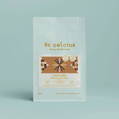 94 Celcius, C'est la fête Coffee - Exotic Fusion of Vanilla, Passion Fruit, Rum - Colombian & Honduran Blend - Heirloom & Pareinema Varieties - 1400-1600m Altitude - Cofermentation Process - Brayan Alvear, Sara Priscilla
