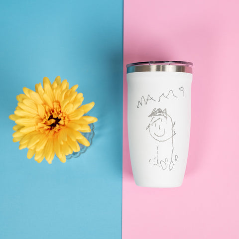 Kids' Art Engraved on Mugs & Tumblers – The Perfect Gift for Parents