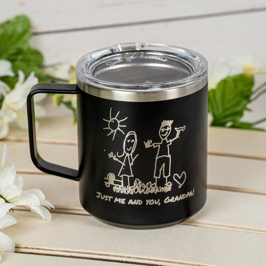 Kids' Art Engraved on Mugs & Tumblers – The Perfect Gift for Parents
