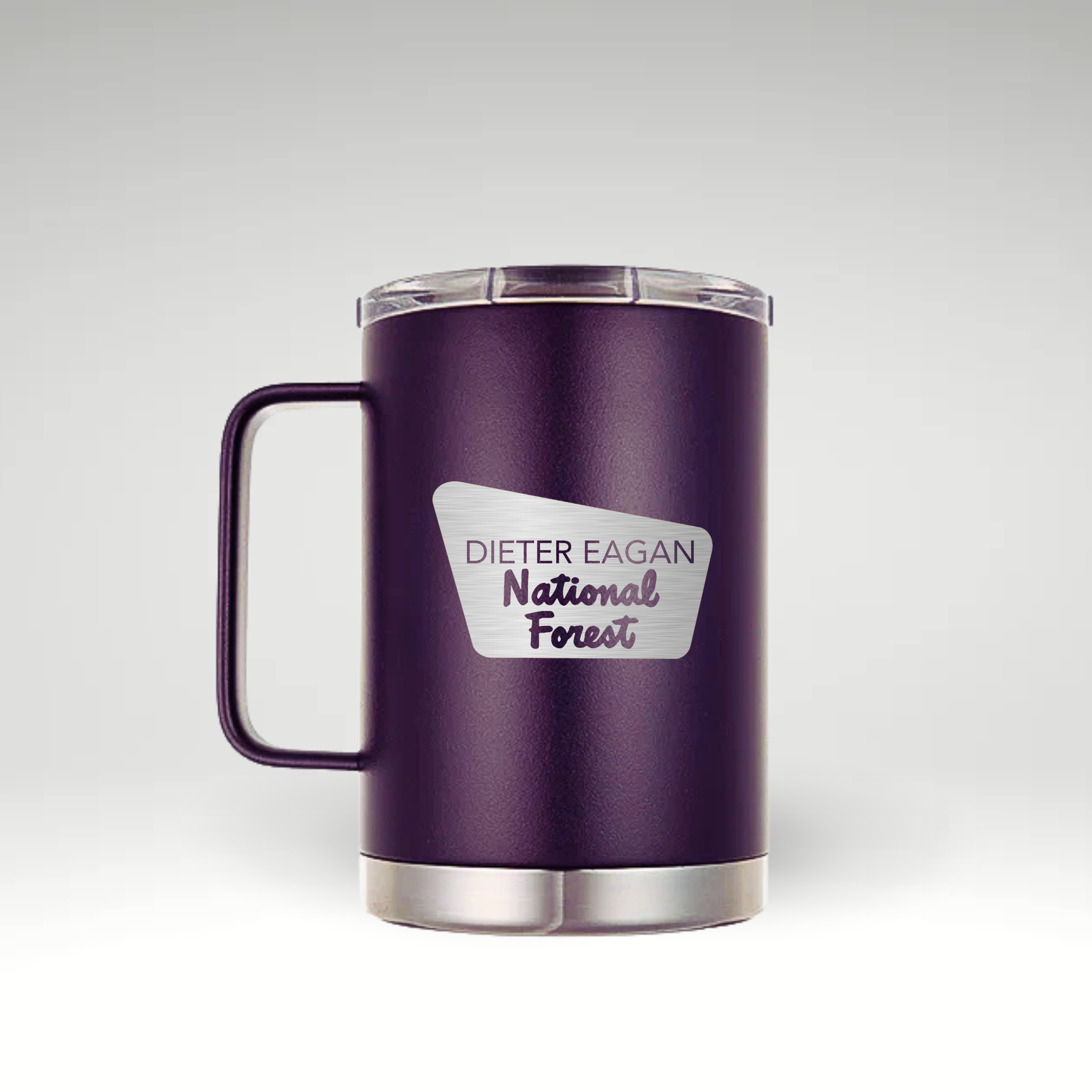 Nova Purple insulated coffee mug with an engraved 'Dieter Eagan Purple insulated mug with 'Dieter Eagan National Forest' engraving, perfect for camping, hiking, and outdoor adventures. #color_nova-purple