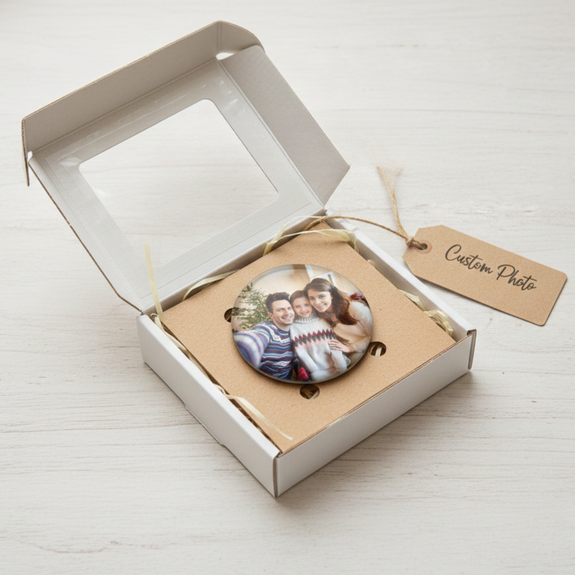 Custom Photo Magnet - Circle shape with personalized image, perfect for refrigerators and magnetic surfaces