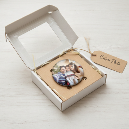 Custom Photo Magnet - Circle shape with personalized image, perfect for refrigerators and magnetic surfaces