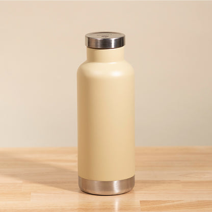 LAMOSE Moraine Insulated Bottle 20 oz, superior 18/8 stainless steel with double-wall vacuum insulation, leak-proof lid, large mouth opening, and suitable for hot and cold beverages.