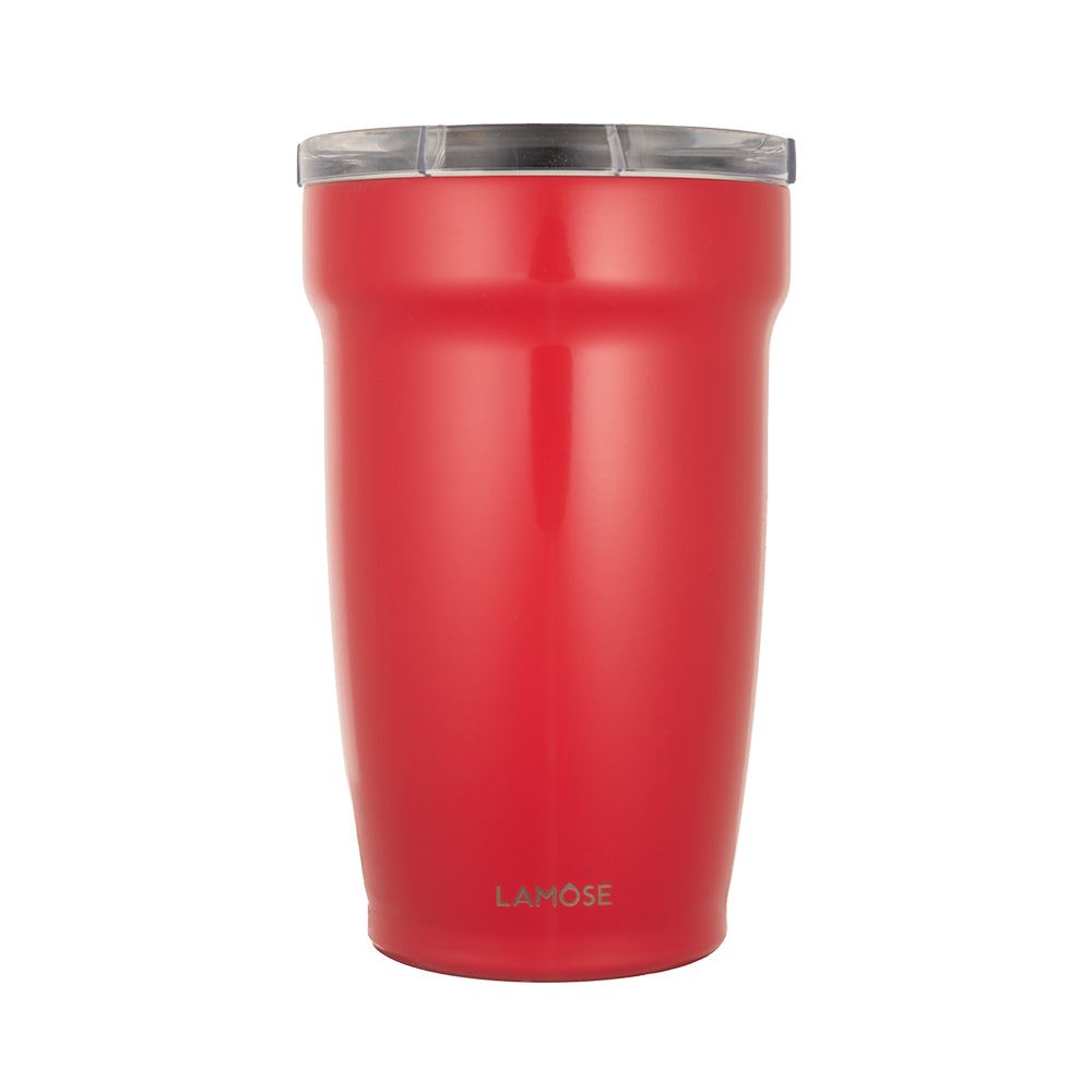 Peyto Pro Enamel 12oz - Royal Red- stainless steel tumbler with enamel-coated interior, cupholder-friendly design, and splash-proof sliding lid, perfect for on-the-go lifestyles