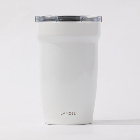 Peyto Pro Enamel 12oz  - snow - stainless steel tumbler with enamel-coated interior, cupholder-friendly design, and splash-proof sliding lid, perfect for on-the-go lifestyles.