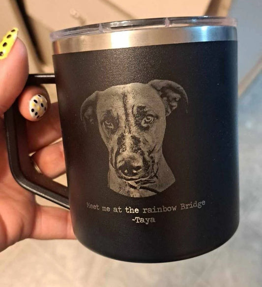 Personalized Engraved Mug and Tumbler for Pet Memorial Tributes